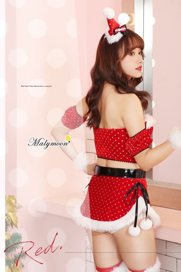 画像7: 【即日発送】【クリスマスコスプレ9点セット】【Malymoon/マリームーン】ラメドットサンタクロースコスチューム【フリーサイズ/2カラー】[YMT] (7)