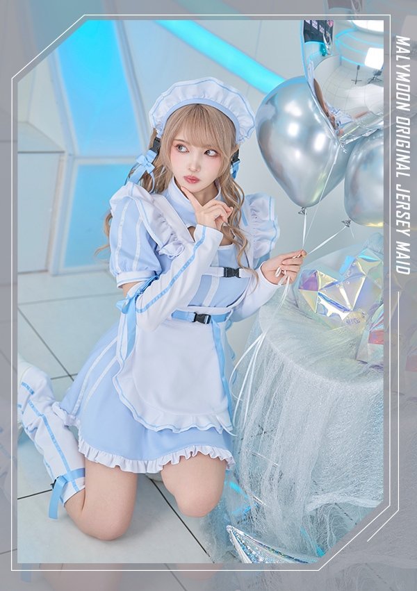 画像11: 【即日発送】アクセントラインハーネスジャージメイド【マリームーン】【ハロウィンコスプレ6点セット】【フリーサイズ/3カラー】[HC03] (11)