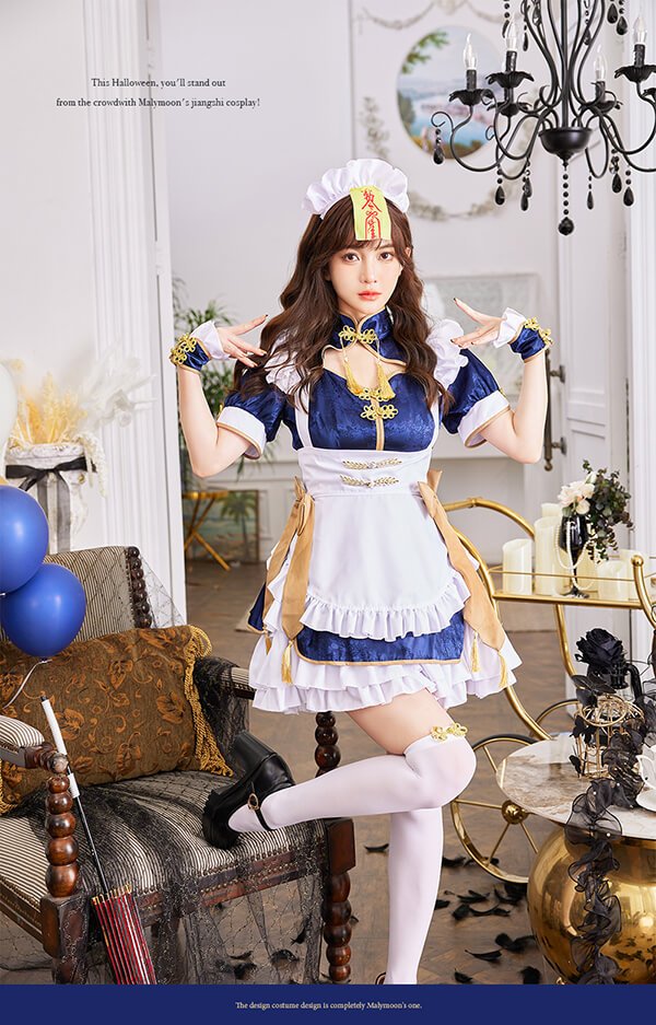 画像7: 【即日発送】トワイライトロイヤルキョンシーメイド【マリームーン】【ハロウィンコスプレ4点セット】【フリーサイズ/1カラー】[HC03] (7)