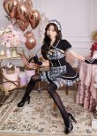 画像5: 【即日発送】ゴシックチェックメイドドレス【マリームーン】【ハロウィンコスプレ6点セット】【フリーサイズ/2カラー】[YMT] (5)