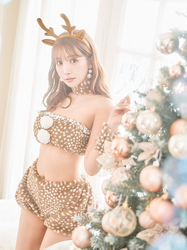 画像13: 【即日発送！】【サンタコス 7点セット】【フリーサイズ/1カラー】モコモコトナカイコスプレ[YMT] (13)