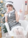 画像1: 【サンタコス 5点セット】【XS-XLサイズ/2カラー】ギンガムチェック タイトワンピースサンタコスプレ[YMT] (1)