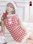 画像22: 【サンタコス 5点セット】【XS-XLサイズ/2カラー】ギンガムチェック タイトワンピースサンタコスプレ[YMT] (22)