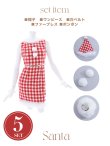 画像36: 【サンタコス 5点セット】【XS-XLサイズ/2カラー】ギンガムチェック タイトワンピースサンタコスプレ[YMT] (36)
