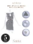 画像42: 【サンタコス 5点セット】【XS-XLサイズ/2カラー】ギンガムチェック タイトワンピースサンタコスプレ[YMT] (42)