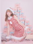 画像13: 【サンタコス 5点セット】ギンガムチェック タイトワンピースサンタコスプレ【XS-XLサイズ/2カラー】[YMT] (13)