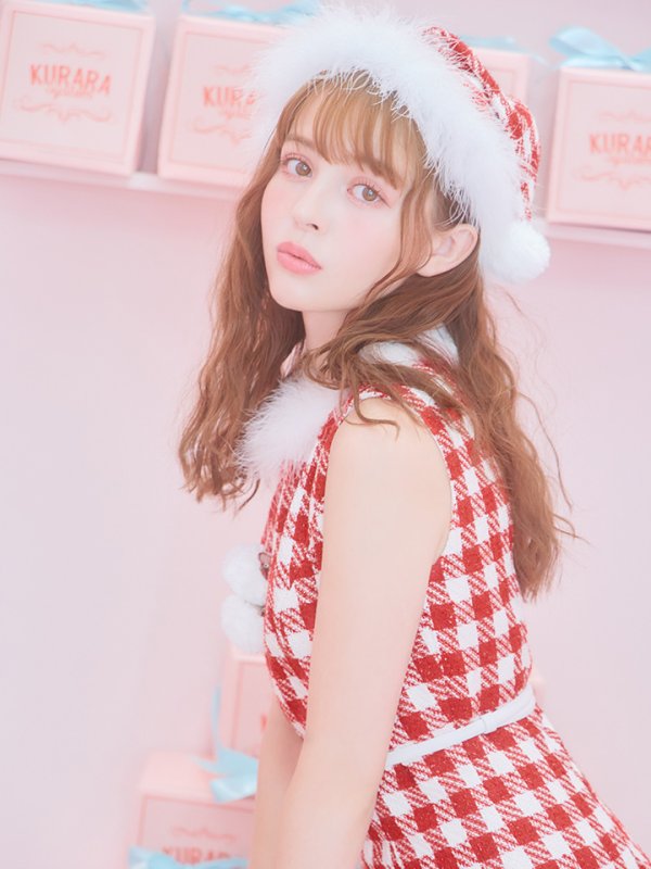 画像19: 【サンタコス 5点セット】ギンガムチェック タイトワンピースサンタコスプレ【XS-XLサイズ/2カラー】[YMT] (19)