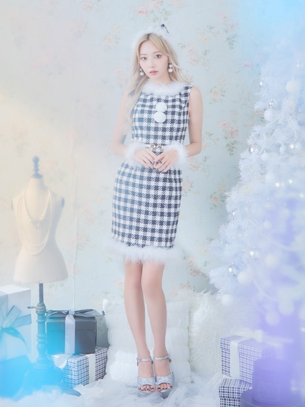 画像10: 【サンタコス 5点セット】【XS-XLサイズ/2カラー】ギンガムチェック タイトワンピースサンタコスプレ[YMT] (10)