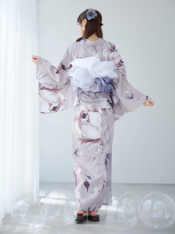 画像14: 【即日発送】【浴衣セール】ロマンティックピオニー浴衣【浴衣３点セット 浴衣/帯/下駄】[YMT] (14)