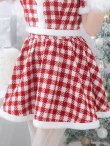 画像13: 【即日発送！】【サンタコス 5点セット】【XS-Lサイズ/2カラー】ギンガムチェック セットアップフレアサンタコスプレ[YMT] (13)