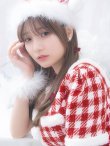 画像5: 【即日発送！】【サンタコス 5点セット】【XS-Lサイズ/2カラー】ギンガムチェック セットアップフレアサンタコスプレ[YMT] (5)