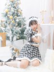 画像4: 【即日発送！】【sugar nine サンタコス 5点セット】【XS-Lサイズ/2カラー】ギンガムチェック セットアップフレアサンタコスプレ[YMT] (4)