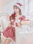 画像23: 【即日発送！】【sugar nine サンタコス 5点セット】【XS-Lサイズ/2カラー】ギンガムチェック セットアップフレアサンタコスプレ[YMT] (23)