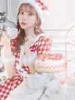 画像24: 【即日発送！】【sugar nine サンタコス 5点セット】【XS-Lサイズ/2カラー】ギンガムチェック セットアップフレアサンタコスプレ[YMT] (24)