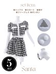画像33: 【即日発送！】【sugar nine サンタコス 5点セット】【XS-Lサイズ/2カラー】ギンガムチェック セットアップフレアサンタコスプレ[YMT] (33)