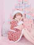 画像12: 【即日発送！】【サンタコス 5点セット】【XS-Lサイズ/2カラー】ギンガムチェック セットアップフレアコスプレ[YMT] (12)