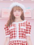 画像16: 【即日発送！】【サンタコス 5点セット】【XS-Lサイズ/2カラー】ギンガムチェック セットアップフレアコスプレ[YMT] (16)