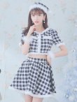 画像4: 【即日発送！】【sugar nine サンタコス 5点セット】【XS-Lサイズ/2カラー】ギンガムチェック セットアップフレアサンタコスプレ[YMT] (4)