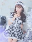 画像16: 【即日発送！】【sugar nine サンタコス 5点セット】【XS-Lサイズ/2カラー】ギンガムチェック セットアップフレアサンタコスプレ[YMT] (16)