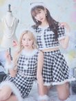 画像7: 【即日発送！】【sugar nine サンタコス 5点セット】【XS-XLサイズ/2カラー】ギンガムチェック セットアップフレアサンタコスプレ[YMT] (7)