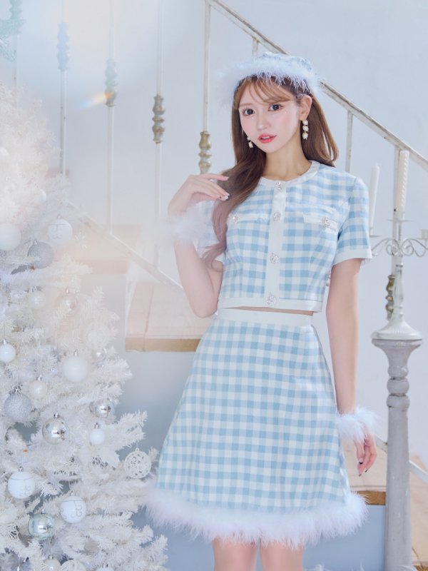 画像11: 【即日発送！】【サンタコス 4点セット】【S-Mサイズ/1カラー】ギンガムチェックフレアサンタコスプレ[OF01] (11)