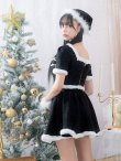画像5: 【即日発送！】【サンタコス 5点セット】【XS-Lサイズ/2カラー】ラメツイードセットアップサンタ[YMT] (5)