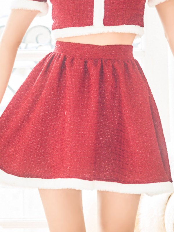 画像14: 【即日発送！】【サンタコス 5点セット】【XS-Lサイズ/2カラー】ラメツイードセットアップサンタ[YMT] (14)