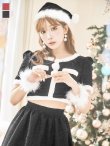 画像1: 【即日発送！】【サンタコス 5点セット】【XS-Lサイズ/2カラー】ラメツイードセットアップサンタ[YMT] (1)