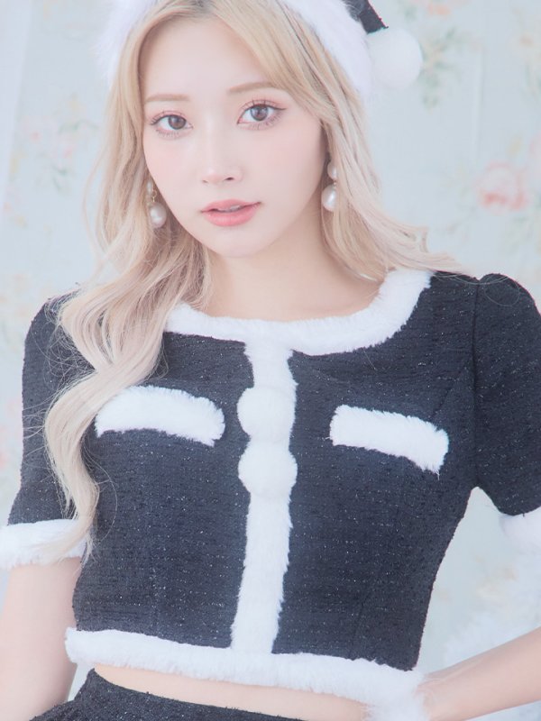 画像41: 【即日発送！】【サンタコス 5点セット】【XS-Lサイズ/2カラー】ラメツイードセットアップサンタ[YMT] (41)