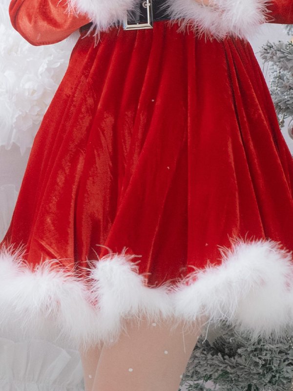 画像13: 【即日発送！】【サンタコス 5点セット】【S-XLサイズ/1カラー】ジャケット付きフレアサンタ[OF01] (13)