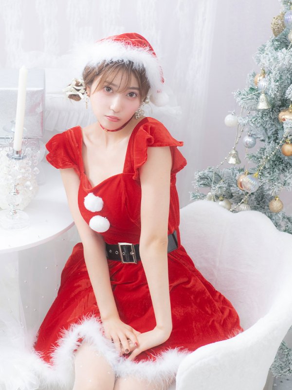 画像6: 【即日発送！】【サンタコス 5点セット】【S-XLサイズ/1カラー】ジャケット付きフレアサンタ[OF01] (6)