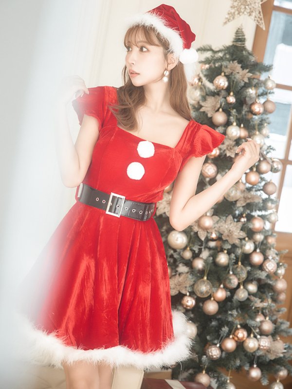 画像3: SALE!【サンタコス 5点セット】【S-XLサイズ/1カラー】ジャケット付きフレアサンタ[OF01] (3)