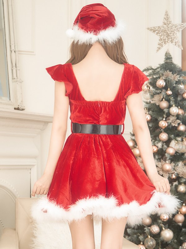 画像15: SALE!【サンタコス 5点セット】【S-XLサイズ/1カラー】ジャケット付きフレアサンタ[OF01] (15)