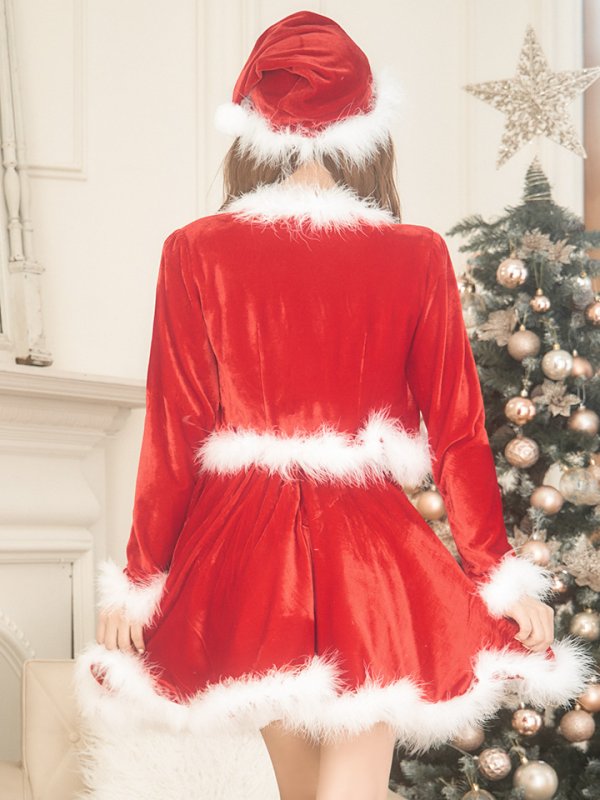 画像16: SALE!【サンタコス 5点セット】【S-XLサイズ/1カラー】ジャケット付きフレアサンタ[OF01] (16)