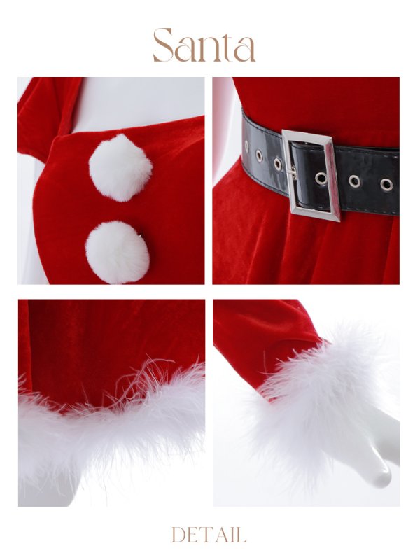 画像22: SALE!【サンタコス 5点セット】【S-XLサイズ/1カラー】ジャケット付きフレアサンタ[YMT] (22)