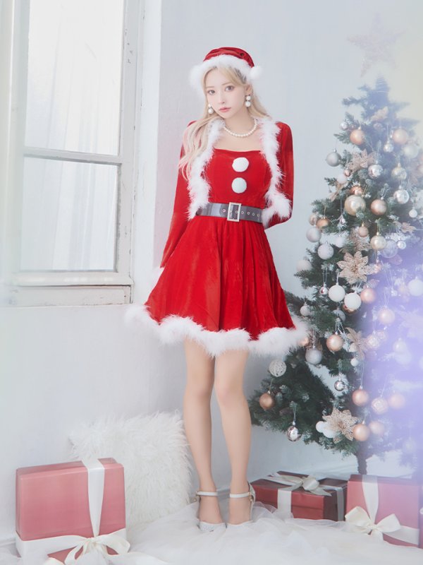 画像5: SALE!【サンタコス 5点セット】【S-XLサイズ/1カラー】ジャケット付きフレアサンタ[YMT] (5)