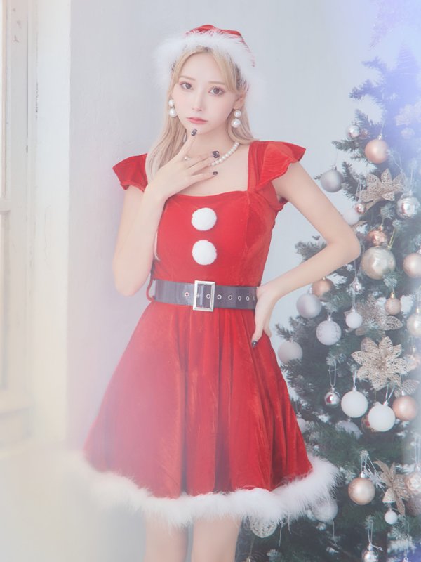 画像7: SALE!【サンタコス 5点セット】【S-XLサイズ/1カラー】ジャケット付きフレアサンタ[YMT] (7)