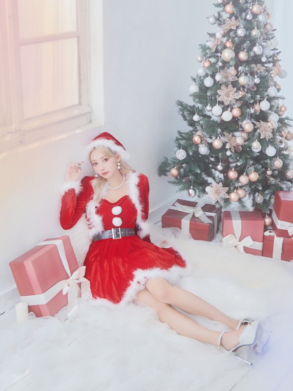 画像12: SALE!【サンタコス 5点セット】【S-XLサイズ/1カラー】ジャケット付きフレアサンタ[YMT] (12)