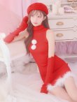 画像1: 【即日発送!】【サンタコス 4点セット】【S-Lサイズ/1カラー】ワンピースドレスサンタ[YMT] (1)