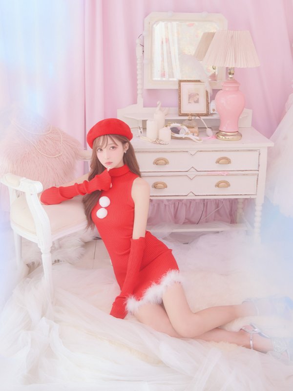 画像8: 【即日発送!】【サンタコス 4点セット】【S-Lサイズ/1カラー】ワンピースドレスサンタ[YMT] (8)