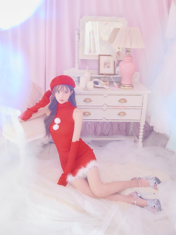 画像10: 【即日発送!】【サンタコス 4点セット】【S-Lサイズ/1カラー】ワンピースドレスサンタ[YMT] (10)