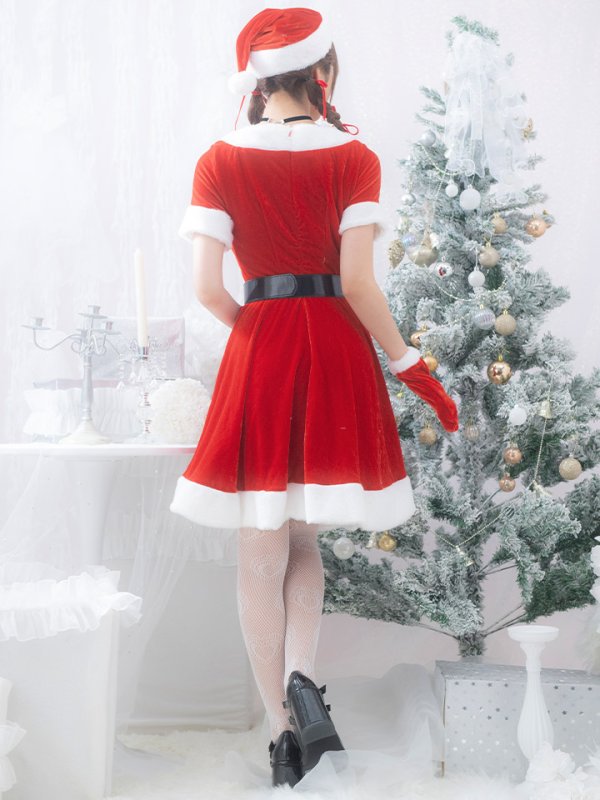 画像8: 【一部予約 / 11月上旬発送予定】【サンタコス 5点セット】【S-Lサイズ/2カラー】シンプルフレアサンタ[YMT] (8)