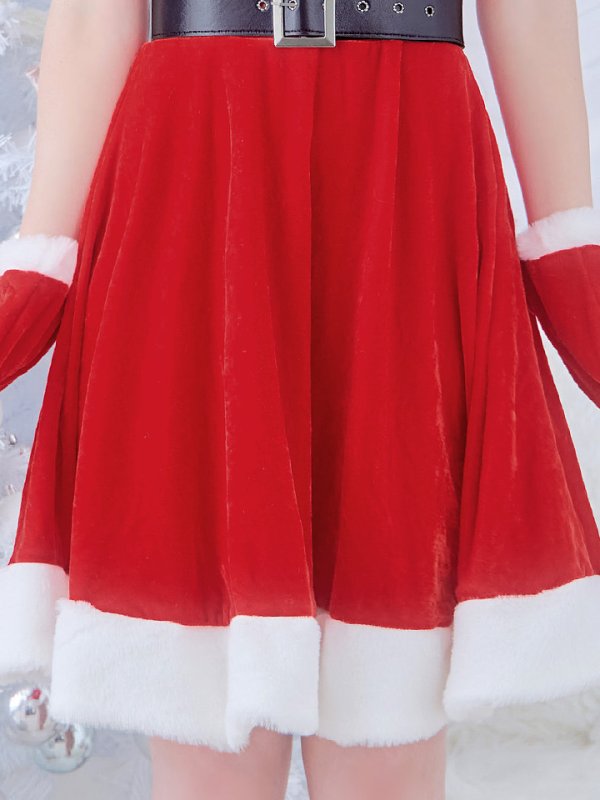 画像17: 【即日発送！】【サンタコス 5点セット】【S-Lサイズ/2カラー】シンプルフレアサンタ[YMT] (17)