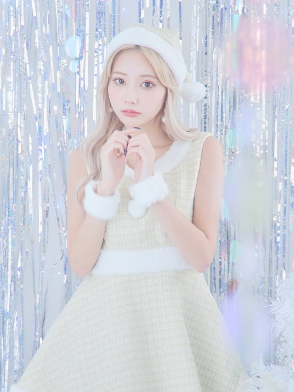 画像6: 即日発送!【サンタコス 5点セット】【S-Lサイズ/3カラー】ツイードチェック2段フレアスカートサンタコスプレ[YMT] (6)