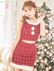 画像25: SALE!【サンタコス 6点セット】【XS-Lサイズ/1カラー】ツイードジャケットチェックセットアップサンタコスプレ[YMT] (25)