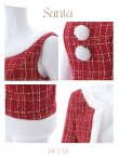 画像44: SALE!【サンタコス 6点セット】【XS-Lサイズ/1カラー】ツイードジャケットチェックセットアップサンタコスプレ[YMT] (44)