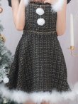 画像7: SALE!【サンタコス 4点セット】【S-Lサイズ/2カラー】チェーンモチーフフロントジップツイードフレアサンタコスプレ[YMT] (7)