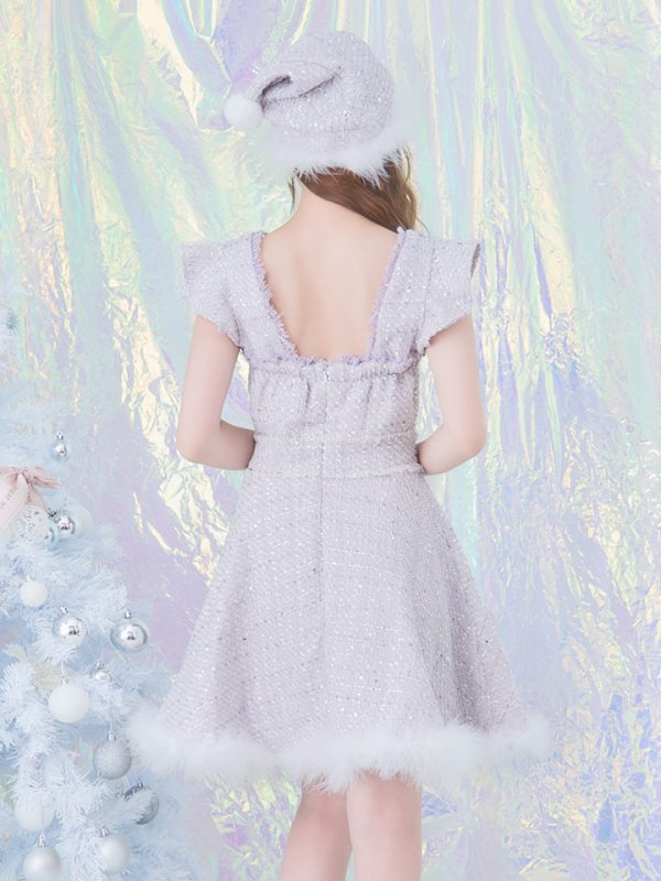 画像32: SALE!【サンタコス 4点セット】【S-Lサイズ/2カラー】チェーンモチーフフロントジップツイードフレアサンタコスプレ[YMT] (32)