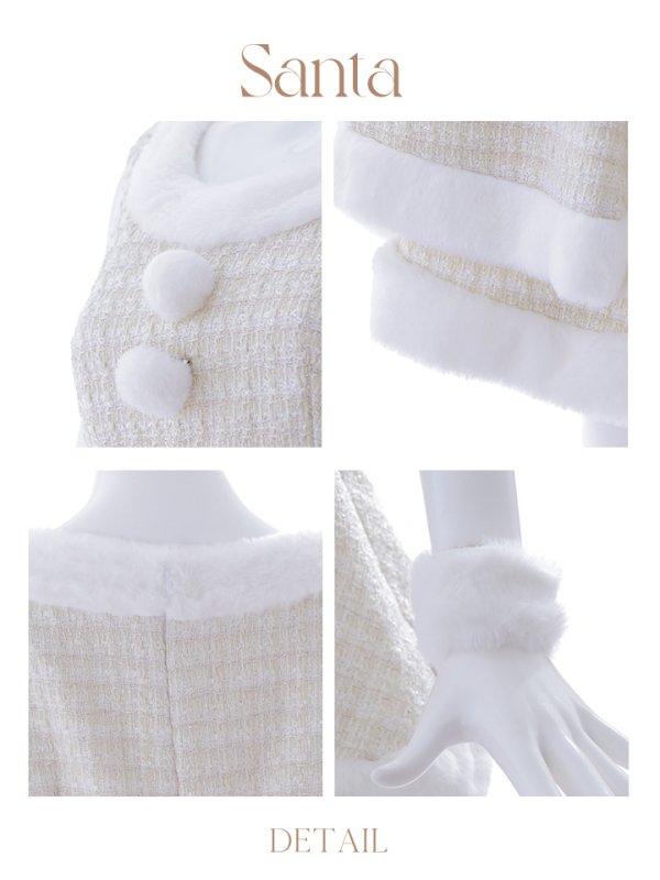 画像40: 即日発送!【サンタコス 5点セット】【S-Lサイズ/3カラー】ツイードチェック2段フレアスカートサンタコスプレ[YMT] (40)