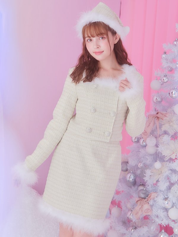 画像6: SALE!【サンタコス 3点セット】【XS-Lサイズ/2カラー】ロングスリーブツイードサンタコスプレ[YMT] (6)